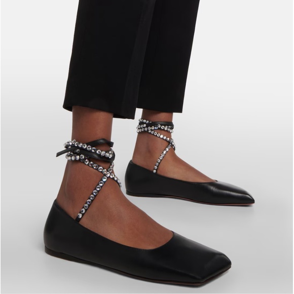 AMINA MUADDI Ane embellished leather ballet flats - Picture 1 of 6